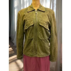 Golden Bear Suede Thrashed Leather Bomber Work Utility Pilots Jacket